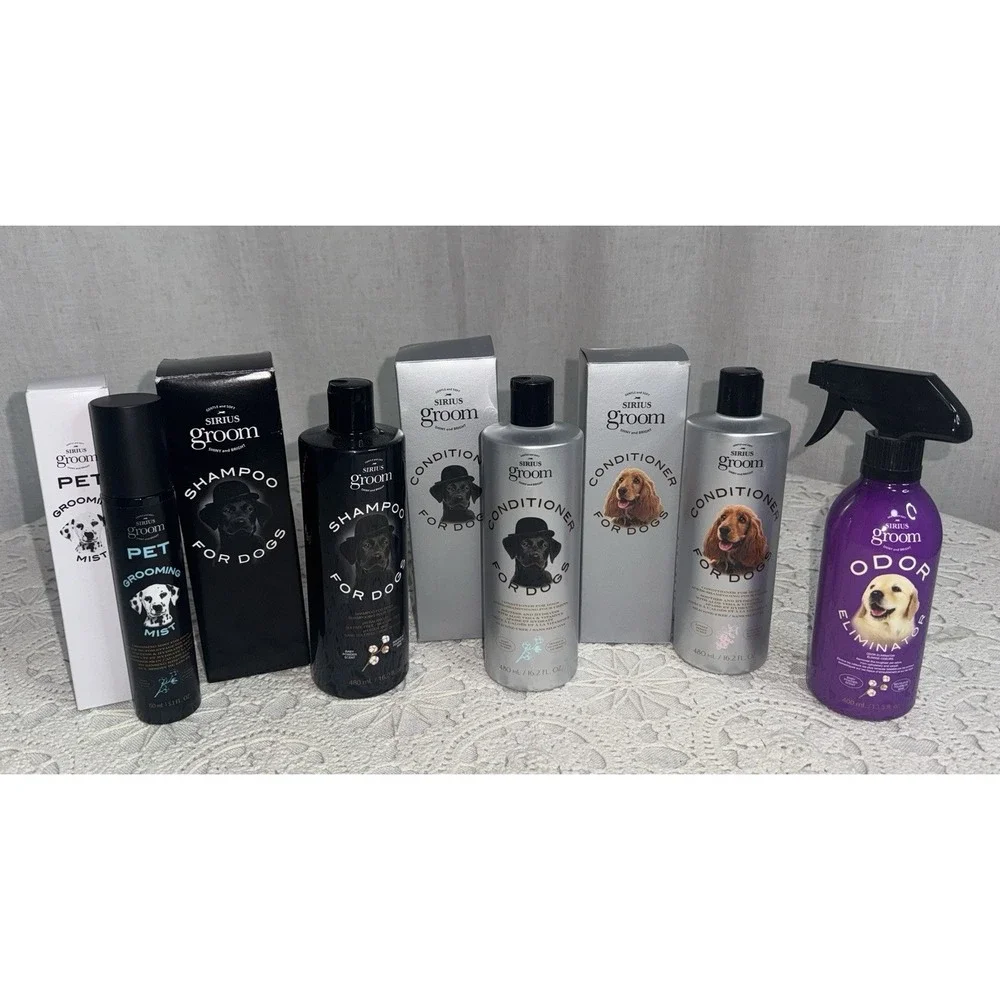 Avon NEW Lot of 5 Sirius Grooming Shampoo Conditioner Mist Odor Dogs Baby Powder
